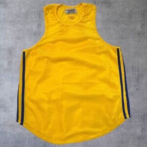 Under Gear Yellow Mesh Tank Top Mens Medium Athletic‎ Basketball Jersey